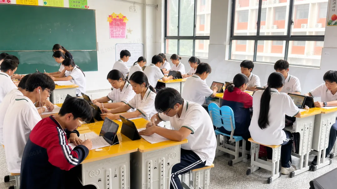 新蔡蓝天学生课堂学习现场